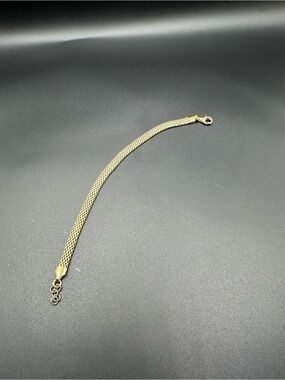 Italy LIRM Sterling Silver Gold Vermeil Mesh Link Chain Bracelet